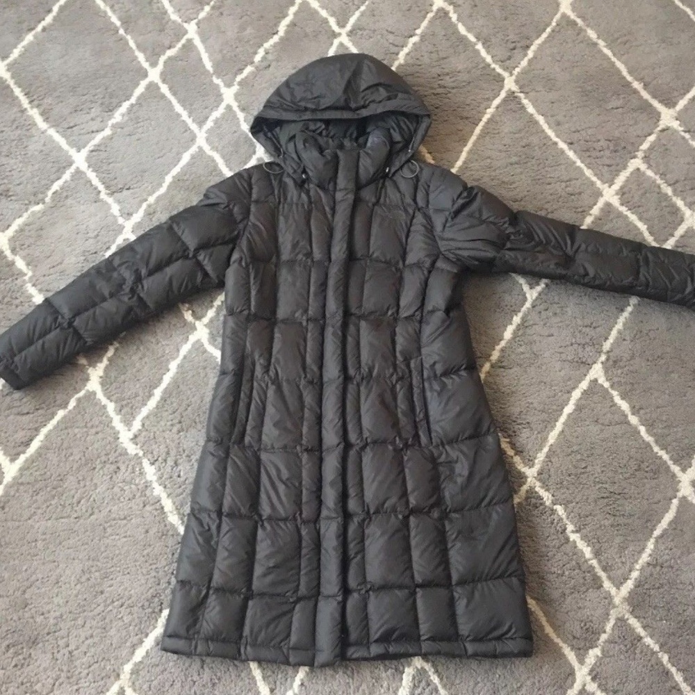 North Face Women Green Metropolis Long Parka Quilt